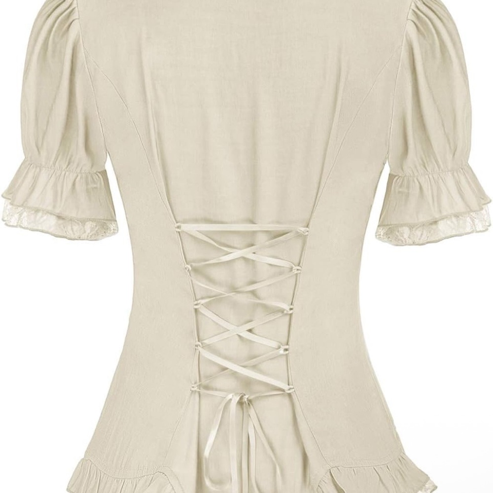 NBW Chic Cream Blouse with Button Detail - Picture 2 of 5